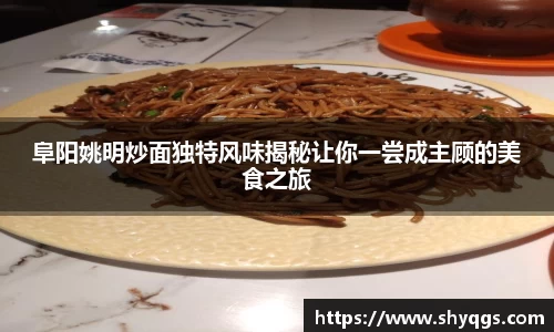 阜阳姚明炒面独特风味揭秘让你一尝成主顾的美食之旅